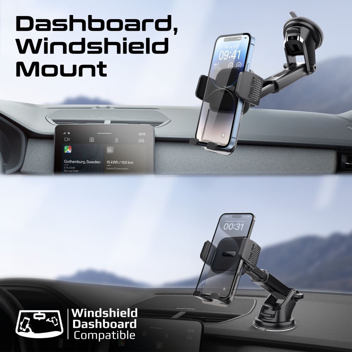 TransHold Dashboard and Windshield Mount